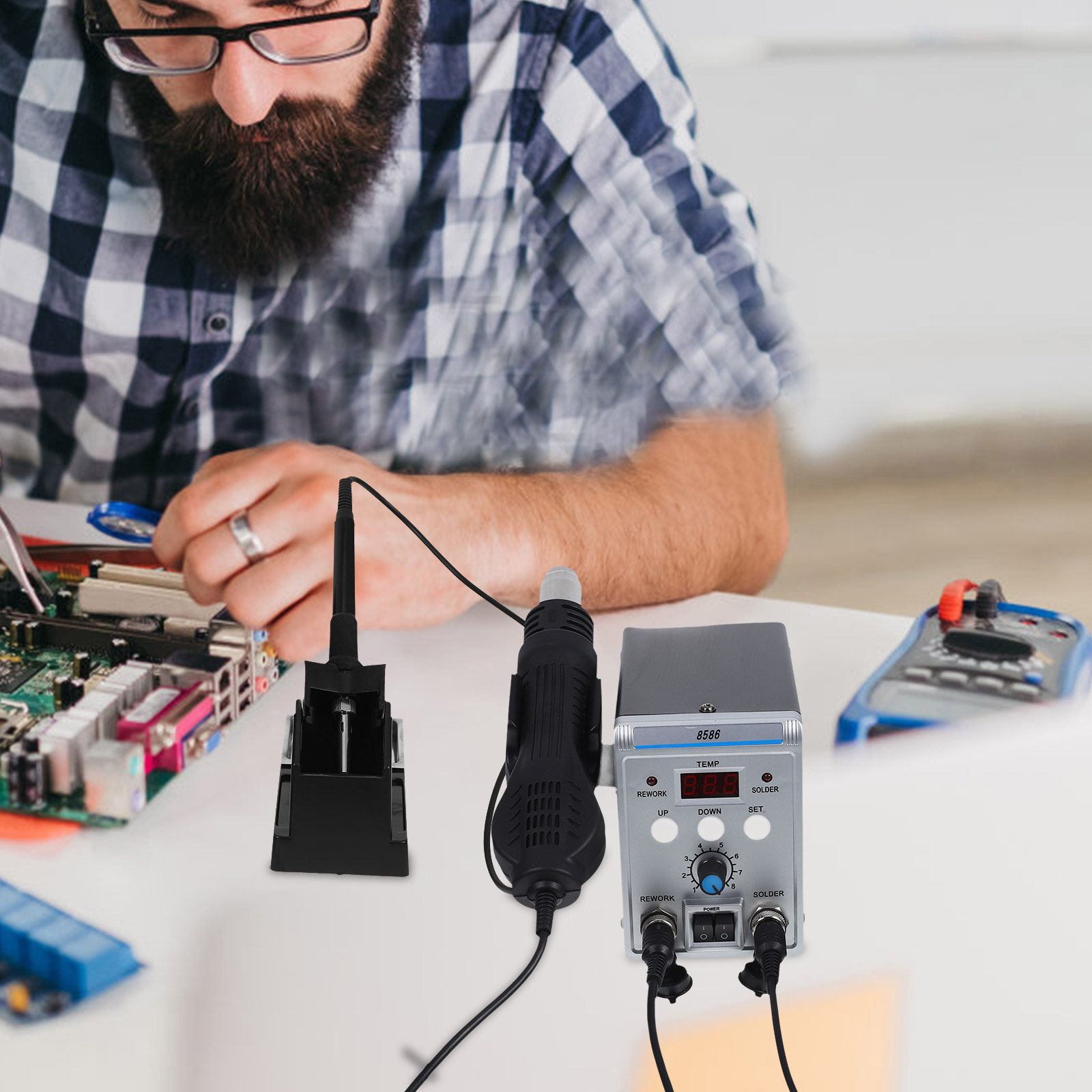 Electronics Repair Tools And Equipment - 디지털 납땜 스테이션 열풍 리워크 알루미늄