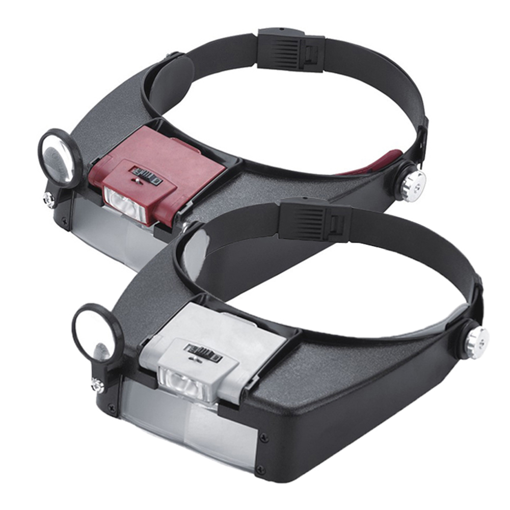 Electronics Repair Glasses - LED 헤드밴드 돋보기 조명 돋보기, 조절