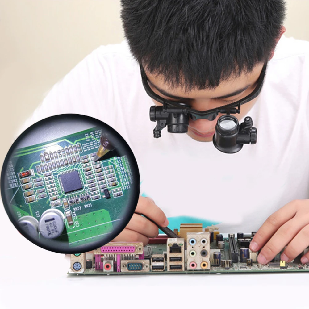 LED 조명 돋보기 착용 돋보기, 독서용, 보석상 시계 - Electronics Repair Glasses 리뷰 및 가격