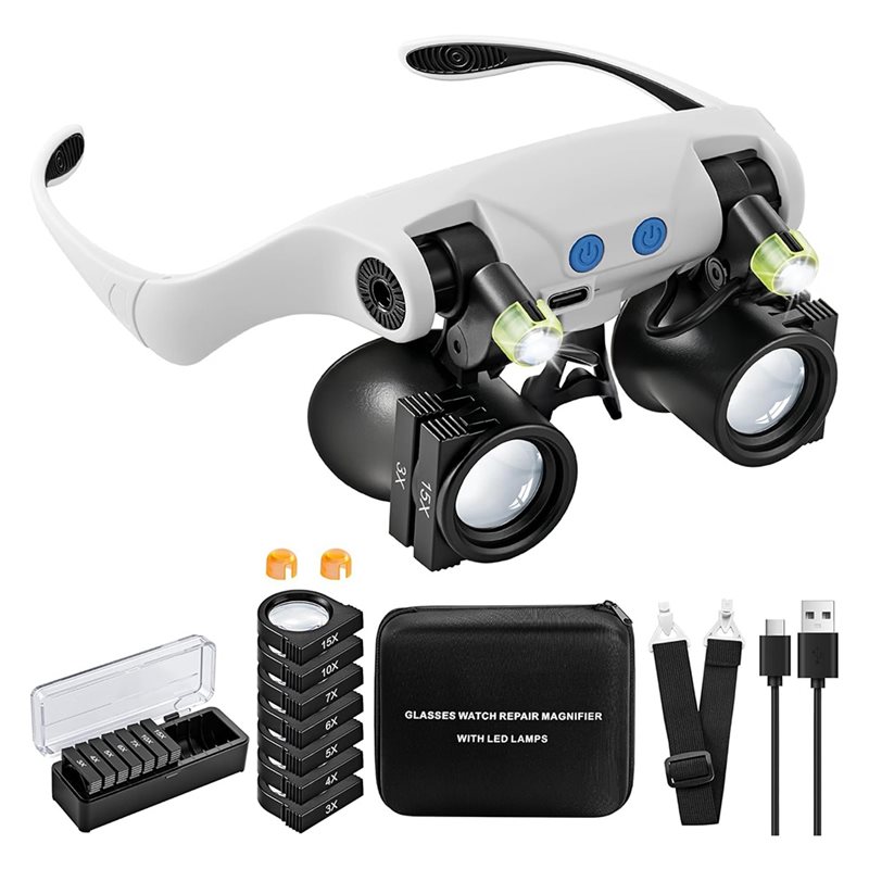 ABUP-LED 라이트 확대경, 14개의 교체 가능한  - Electronics Repair Glasses 리뷰 및 가격
