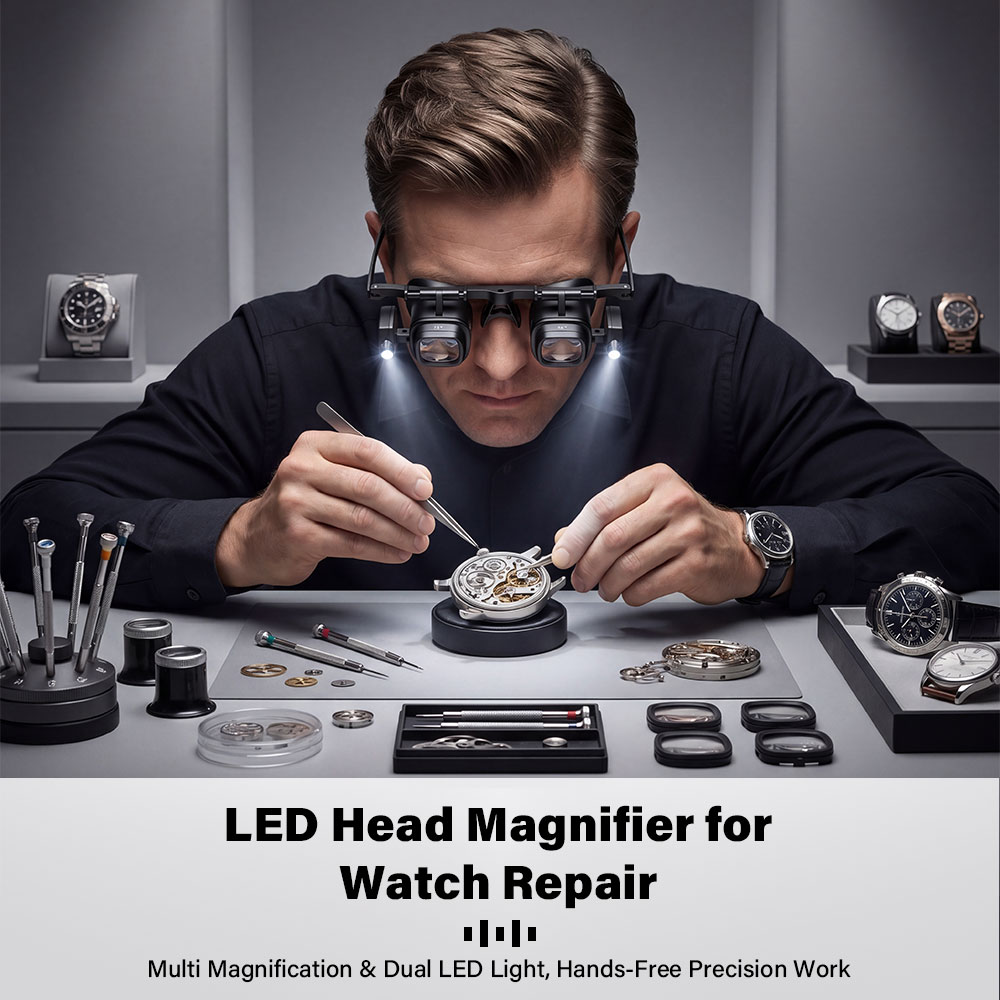 시계 및 보석 수리용 LED 조명이 있는 전문가용 헤드 - Electronics Repair Glasses 리뷰 및 가격